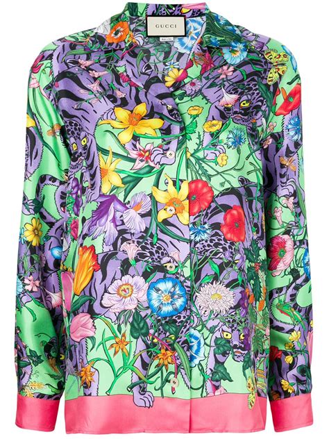 gucci floral tiger shirt